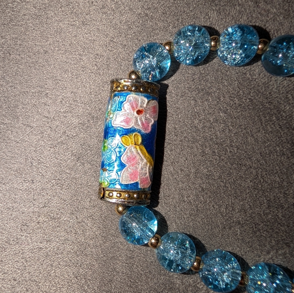 Cloisonne And Glass Bracelet - Picture 8 of 8